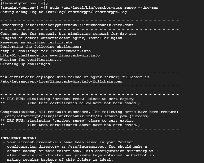 Renew Lets Encrypt Certificate