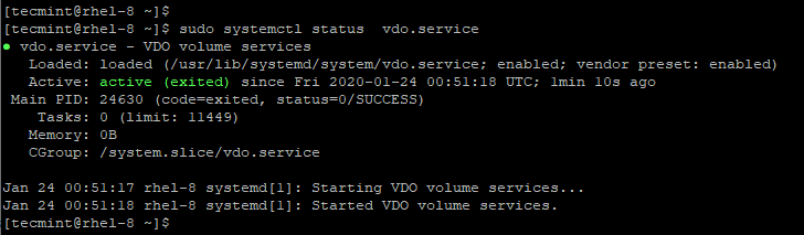 Verify VDO Service Status