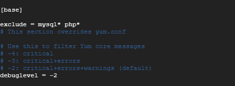 Yum Exclude Packages from Updating