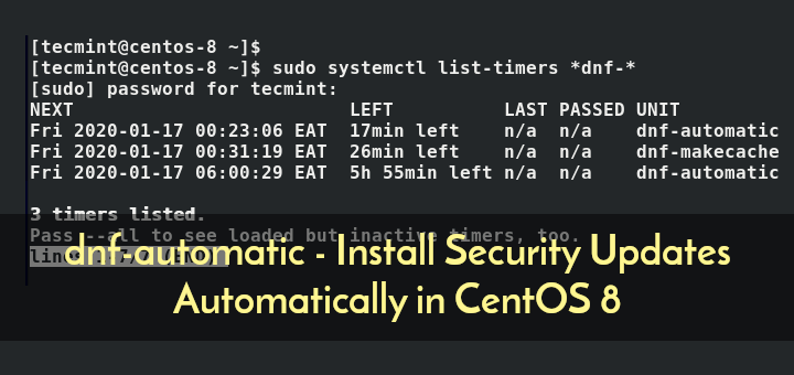 dnf-automatic - Auto Install Updates on CentOS 8