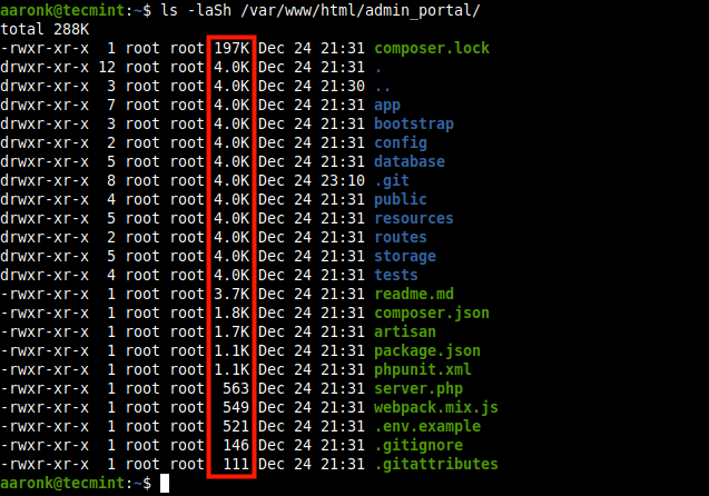  Lista de archivos Ordenar por tamaños en Linux 
