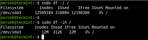 List Inode Usage