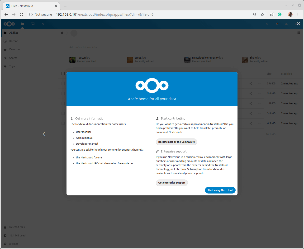 Nextcloud Setup Finished