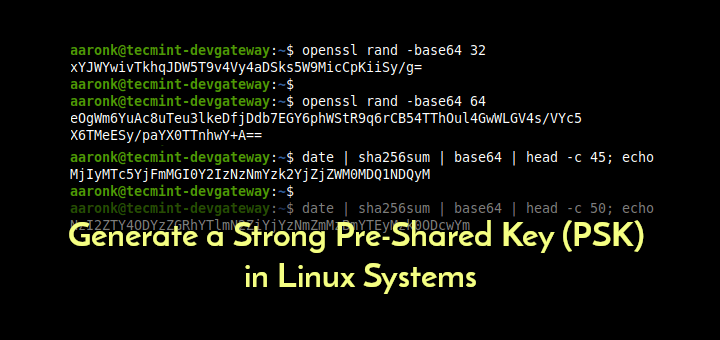 Generate Pre Shared Key in Linux