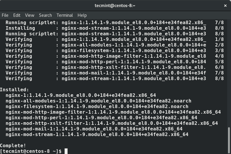 Nginx Installation on CentOS 8