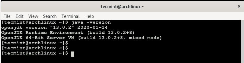 Verify Java Version in Arch Linux