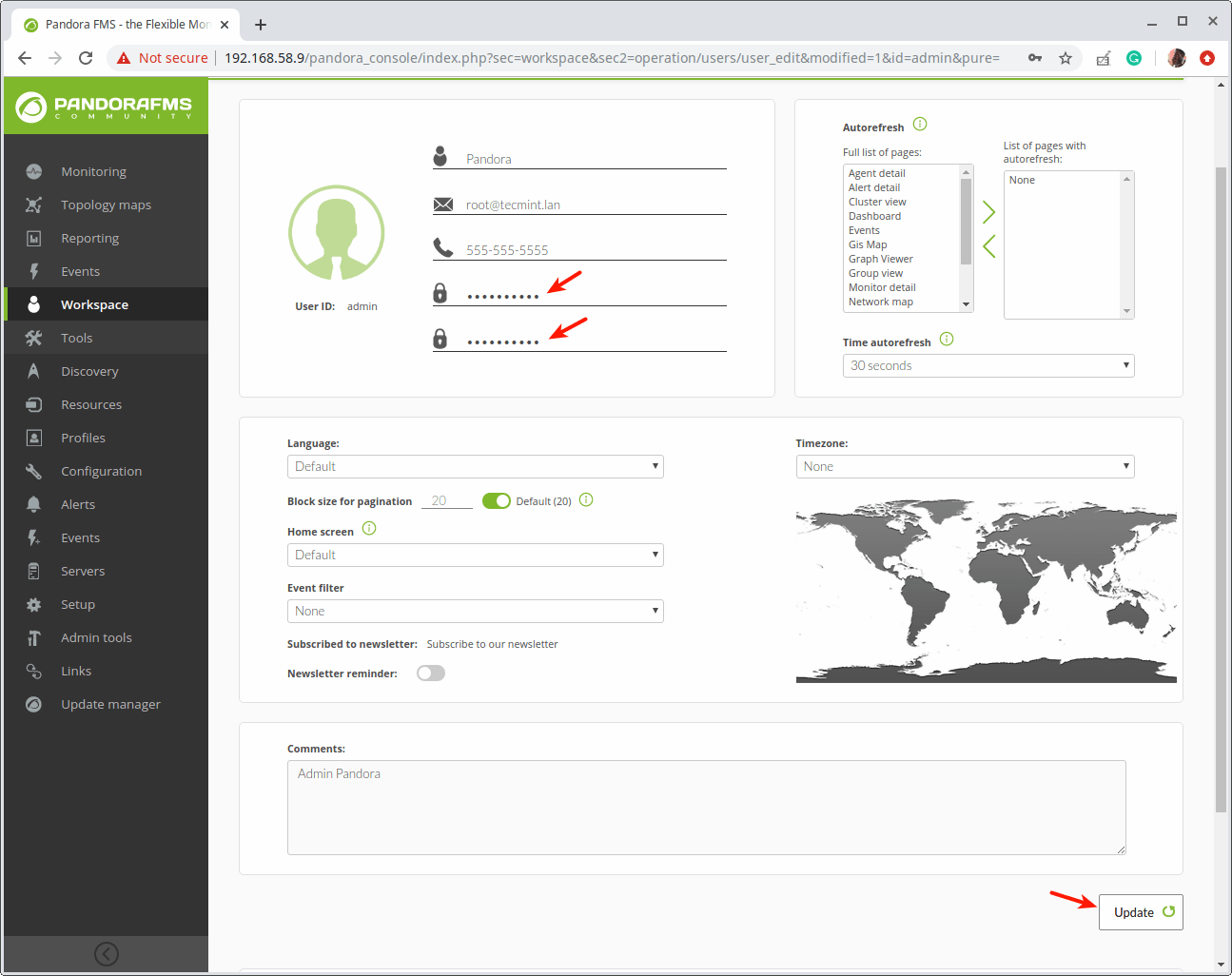 Ändern Sie das Administratorkennwort der Pandora FMS-Konsole