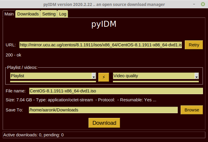 Download File Using pyIDM