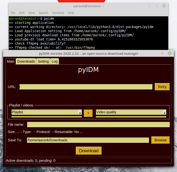 Start pyIDM Download Manager