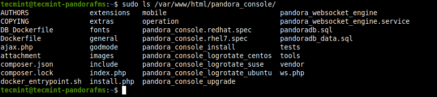Pandora Console Directory Contents