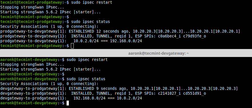 View IPSec Connection Status