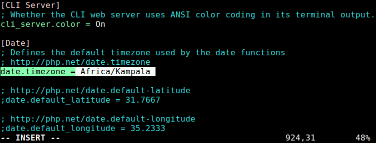 Set Timezone in PHP Settings