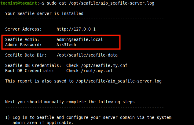 Seafile Admin Login Credentials