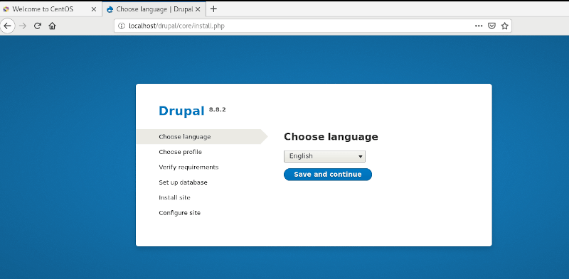 Choose Drupal Installation Language