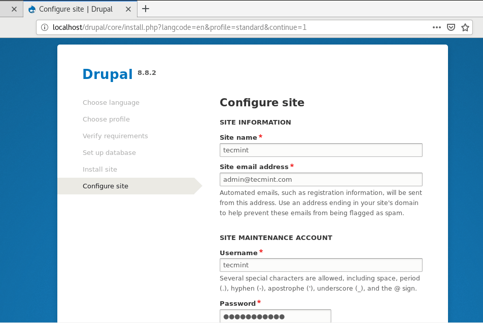 Drupal Site Configuration