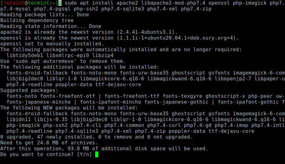 Install Apache and PHP on Ubuntu