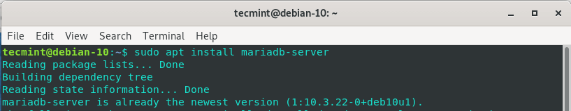 Install MariaDB in Debian