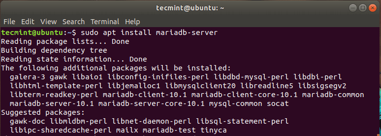 Install MariaDB on Ubuntu