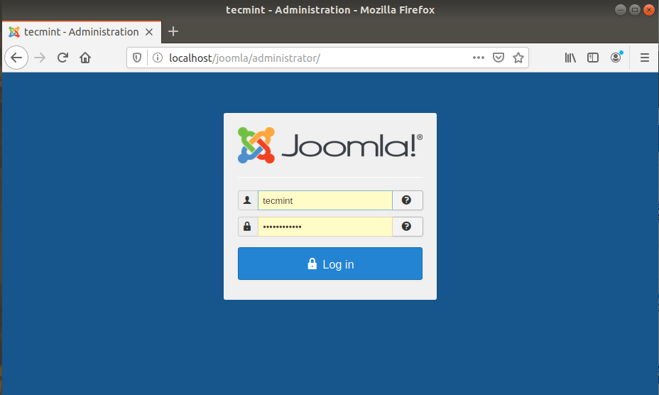  Inicio de sesión de administrador de Joomla 