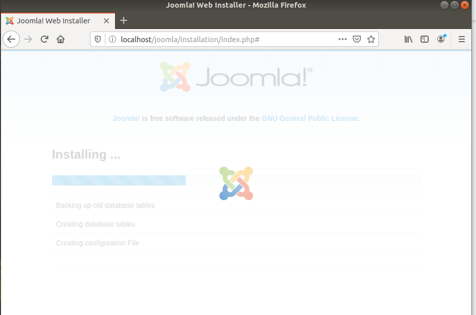 Joomla installation process