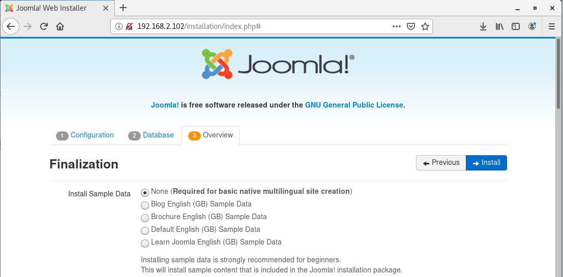 Instalación de Joomla
