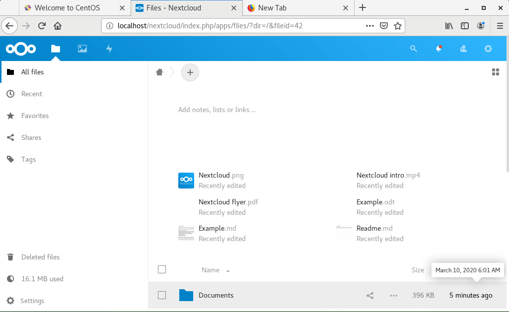 NextCloud Admin Dashboard