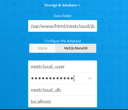 NextCloud Database Settings