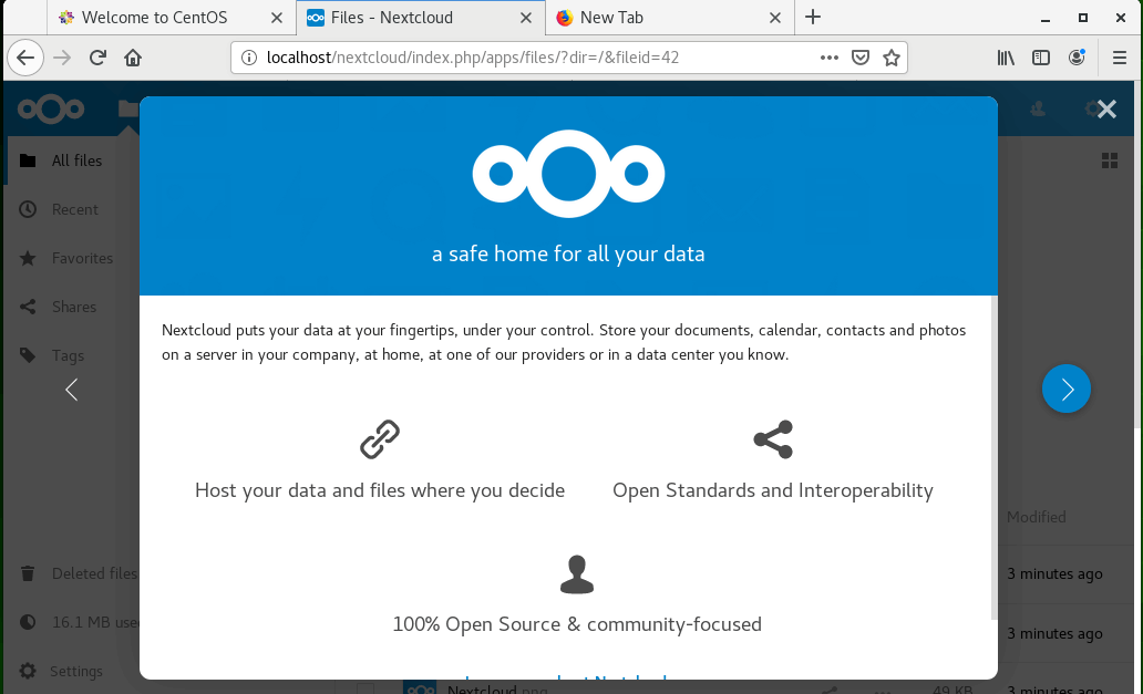 Nextcloud install