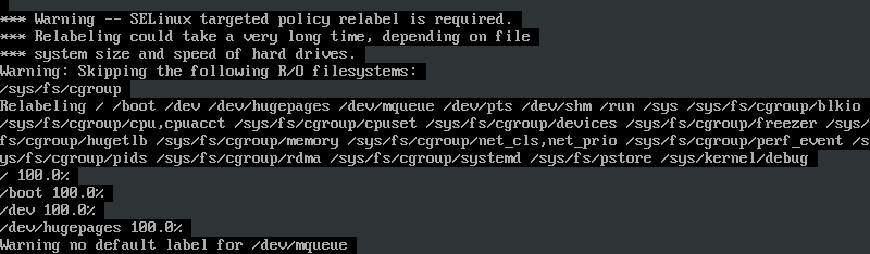  Proceso de reetiquetado de SELinux 