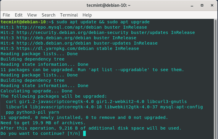 Update Debian System Packages