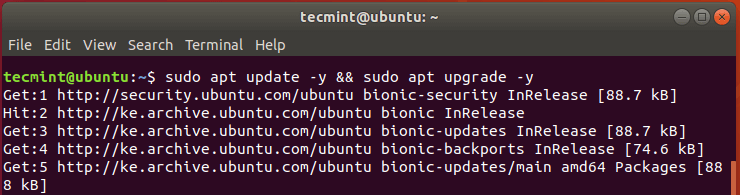 Update Ubuntu system packages