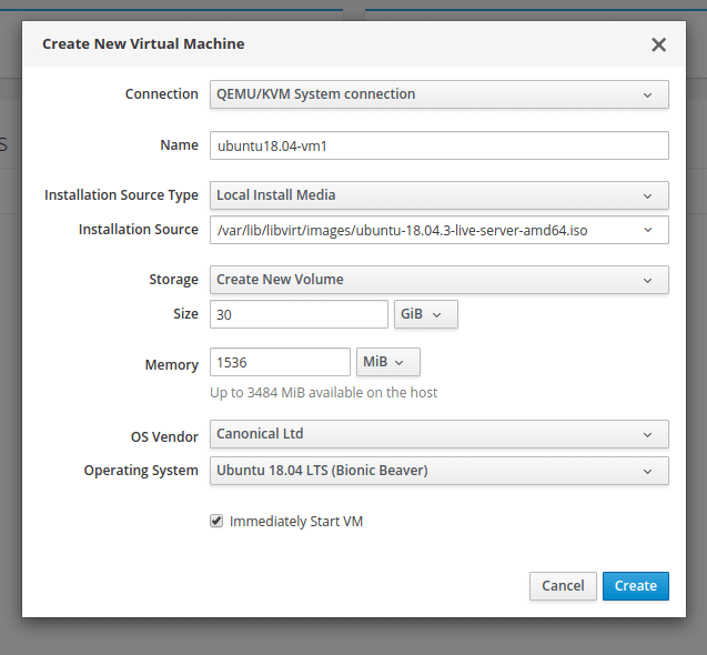 Add New Virtual Machine in KVM