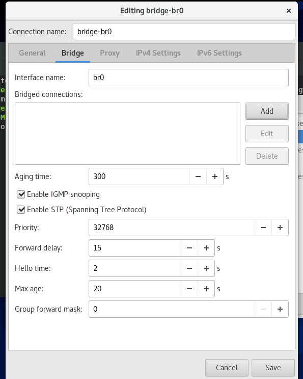 Create a Bridge Connection