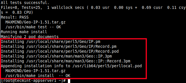 Perl Module Geo::IP Installed