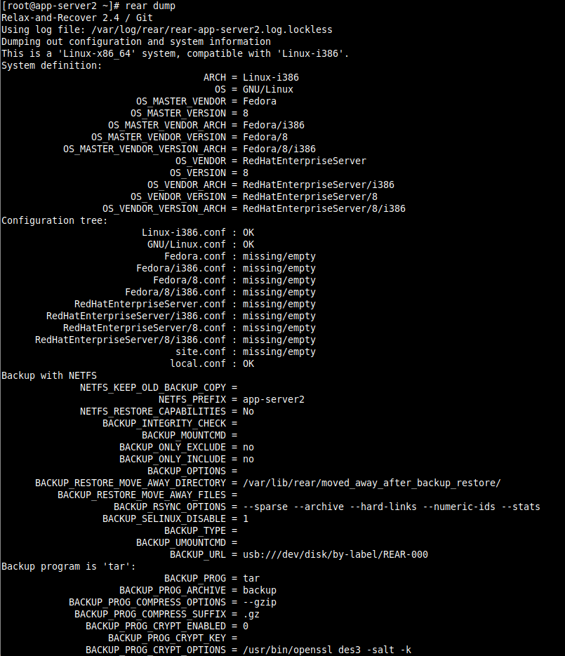 Rear Backup Configuration Settings