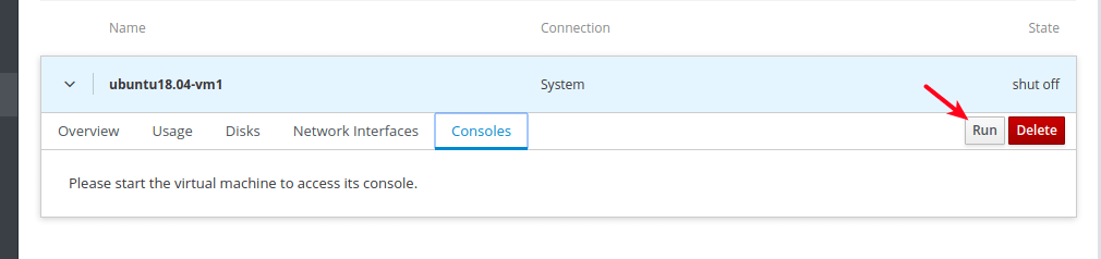 Run VM Console