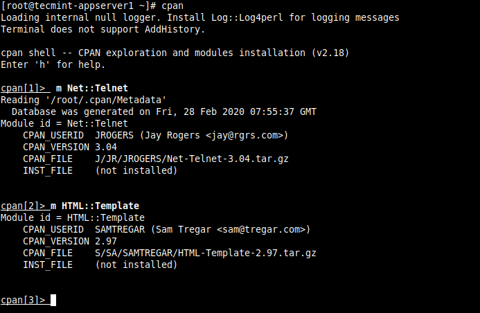 Search Perl Modules Using CPAN