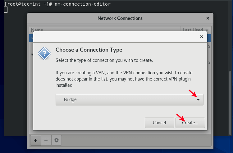Choose Network Connection Type