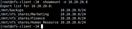 View NFS Shares on Client System