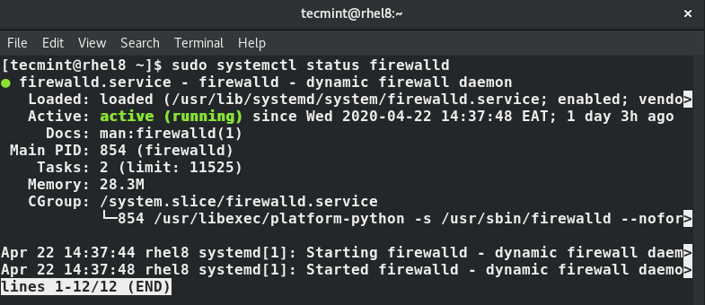 Check Firewalld Status