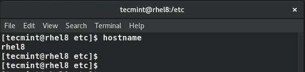 Check RHEL 8 Hostname