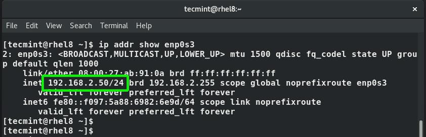 Confirm Network IP Address