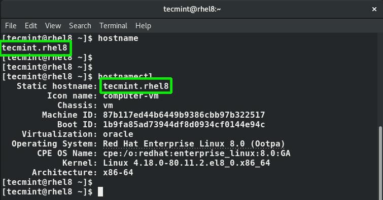 Confirm System Hostname