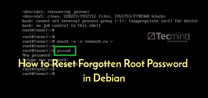 Reset Forgotten Root Password in Debian