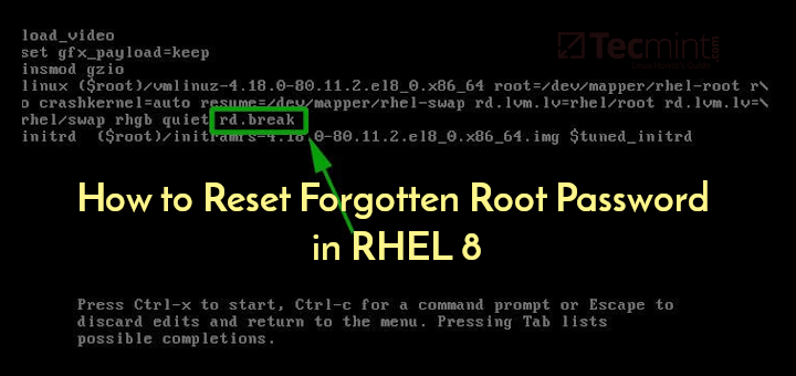 Reset Forgotten Root Password in RHEL 8