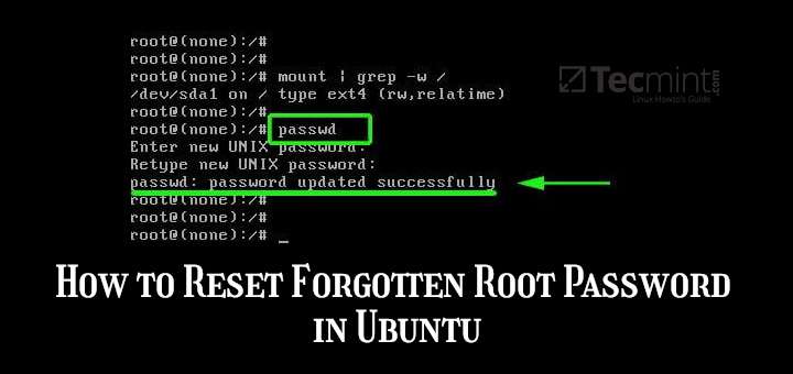 Reset Forgotten Root Password in Ubuntu