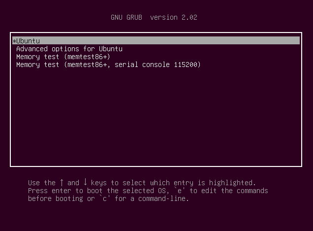 Ubuntu Grub Menu