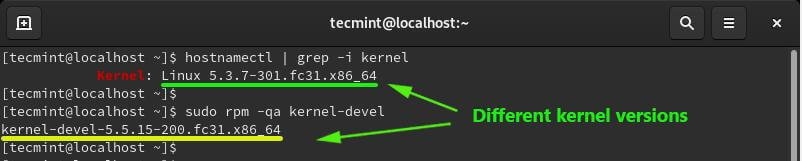 Verificar los encabezados del kernel de Linux 