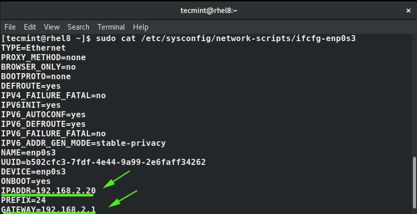 View Network Interface File