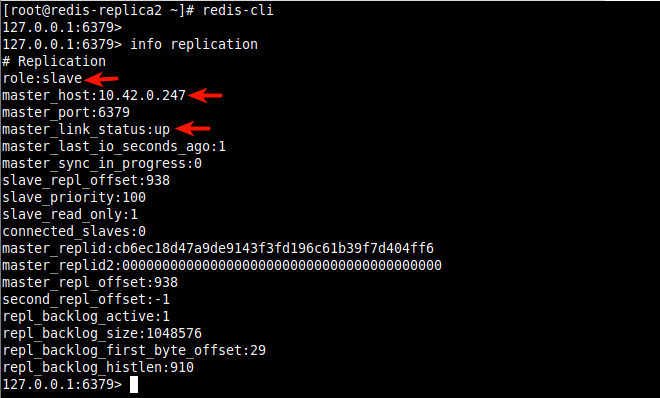 Check Redis Replication Info on Redis Replica 2